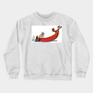 Cute Beavers in Canoe Crewneck Sweatshirt